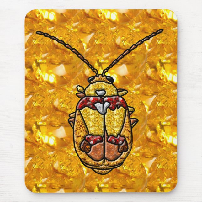 Red Shouldered Leaf Beetle Mouse Mat (Front)