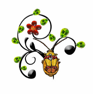 Red Shouldered Leaf Beetle Photo Sculpture Badge