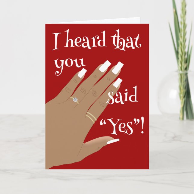 Red Show Engagement Ring African American Greeting Card (Front)
