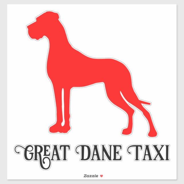 Red Show Standing Great Dane Silhouette Vinyl Sti (Sheet)