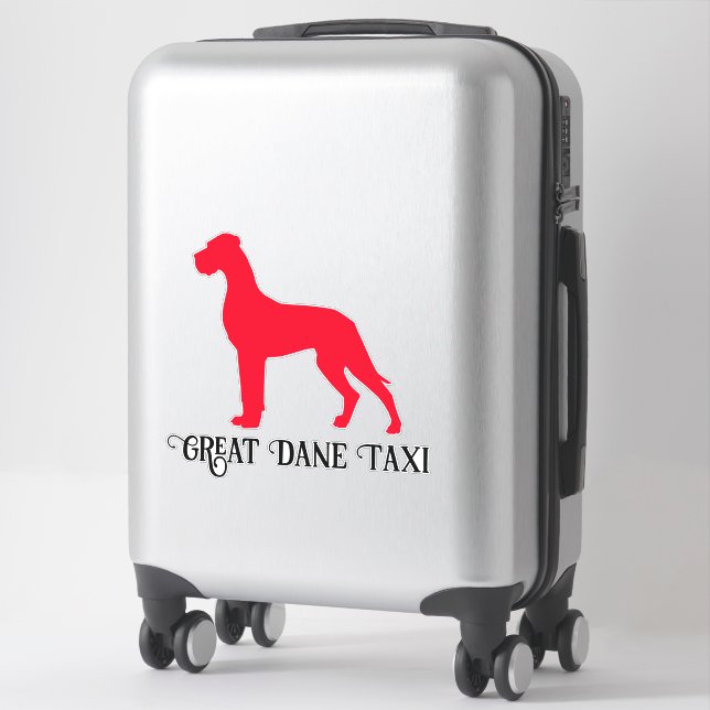 Red Show Standing Great Dane Silhouette Vinyl Sti  (Suitcase)