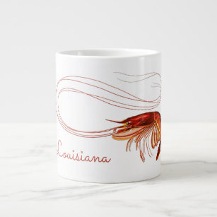 Red Shrimp on White    Large Coffee Mug