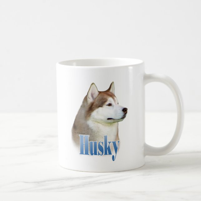 Red Siberian Husky Name Coffee Mug (Right)