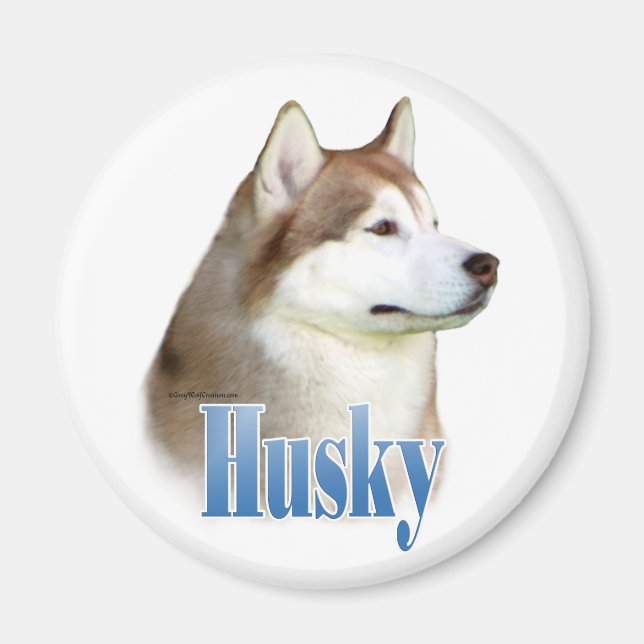 Red Siberian Husky Name - Magnet (Front)