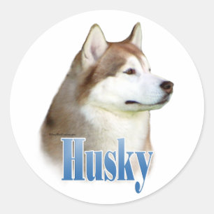 Red Siberian Husky Name - Sticker