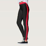 Red Side Stripe Black Leggings- Choose Color Leggings<br><div class="desc">Desogn Your Own Custom Colors - Sports Red Side Stripe Black Leggings - MIGNED Design - or Choose / Add Your Stripe and Leggings Colors with Customization tool ! Good Luck - Be Happy :)</div>