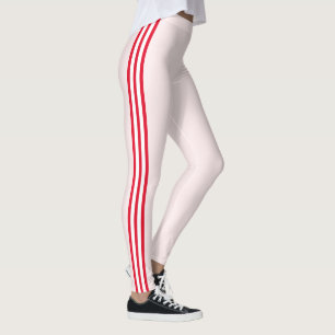 Red Side Stripe Sports Leggings or Choose Colours