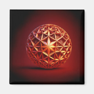 Red Sierpinski Gasket Fractal Magnet