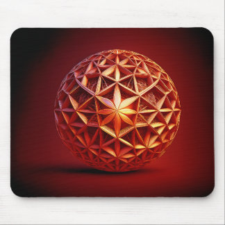 Red Sierpinski Gasket Fractal Mouse Mat