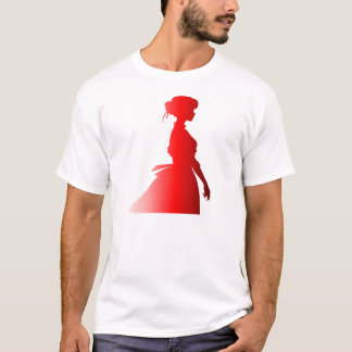 Red Silhouette 1800s Fashion Woman 7 T-Shirt