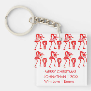 Red Silhouette Dance Key Ring