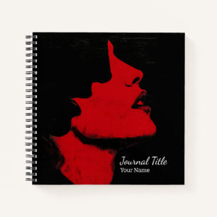 Red Silhouette Journal — Custom Name & Title