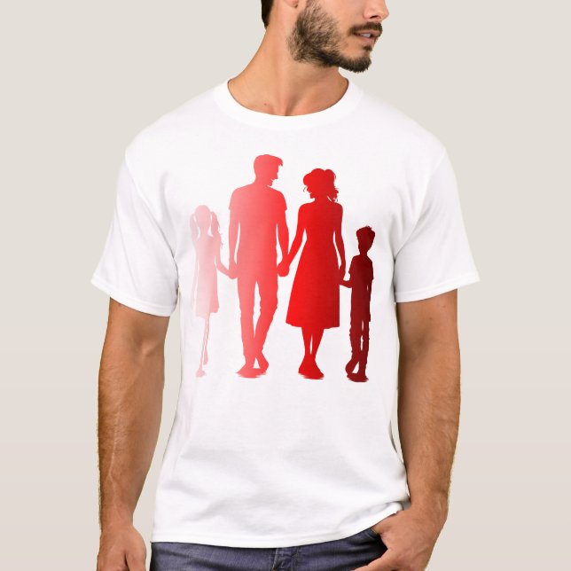 Red Silhouette Matching Family Shirt (Front)