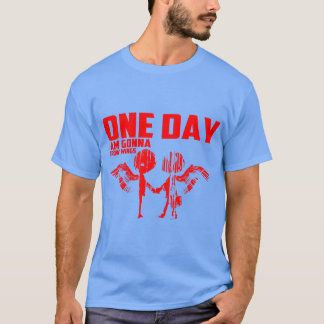 Red Silhouette Two People With Wings T-Shirt