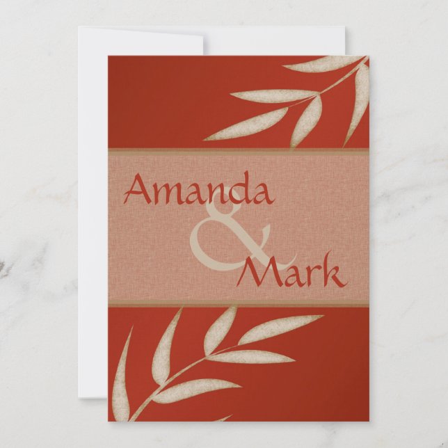 Red Silk Customisable Wedding Invitation (Front)