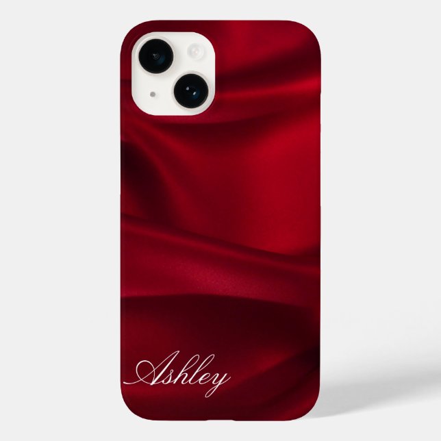 Red Silk | Satin Illusion iPhone Case (Back)