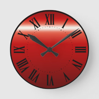 Red Silver aerwork wall clock
