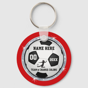 Red, Silver and Black Cheap Soccer Gifts for Girls Key Ring