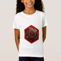 Red & Silver Celtic Knot In A Six Sided Red Frame