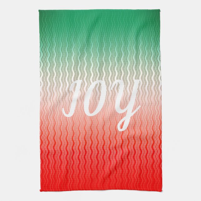 Red Silver Green - Customisable Tea Towel (Vertical)