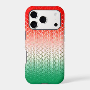 Red Silver Green Wavy Stripes