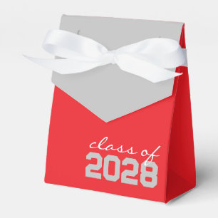 Red & Silver Grey Graduation Favour Boxes