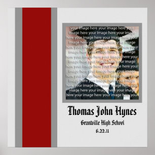 Red & Silver School Graduation Frame Wall Art