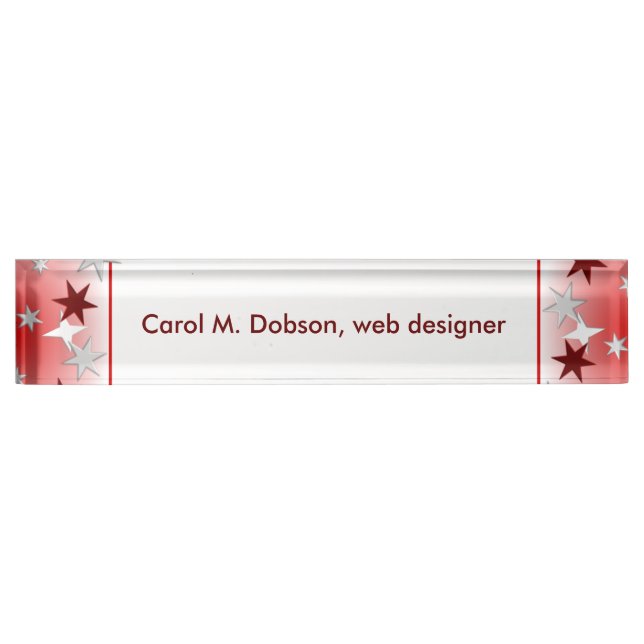 Red Silver Stars Nameplate (Front)