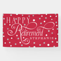 Red, Silver, White, Modern Retirement Party