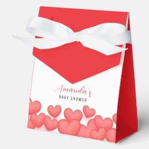 Red Simple A Little Sweetheart Baby Shower Favour Box