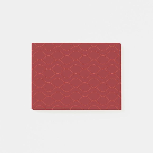 Red, simple, elegant, cool wave abstraction art post-it notes (Front)