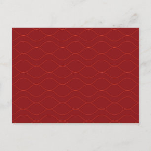 Red, simple, elegant, cool wave abstraction art postcard