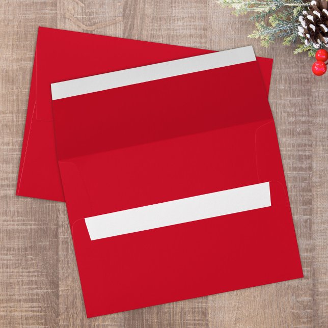 Red Simple Minimalist Return Address Classic Envelope (Simple red envelope with return address on the back flap. )