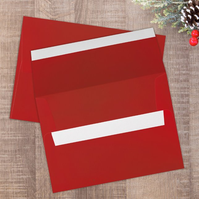 Red Simple Minimalist Return Address Classic Envelope (Simple red envelope with return address on the back flap. )