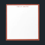 Red Simple Modern Notepad<br><div class="desc">Red Simple Modern Professional Border Notepad</div>