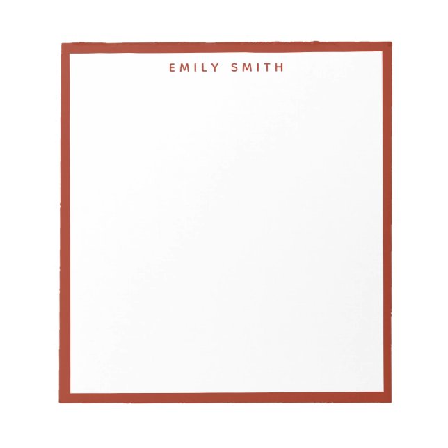 Red Simple Modern Notepad (Front)