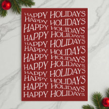 Red Simple Modern Unique Typography Happy Holidays