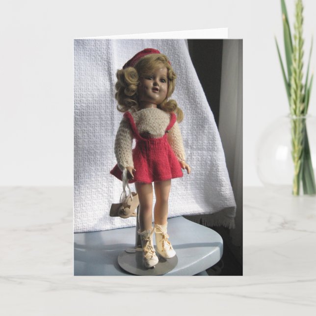 Red Skater Doll 1 Greeting Card - Blank (Front)