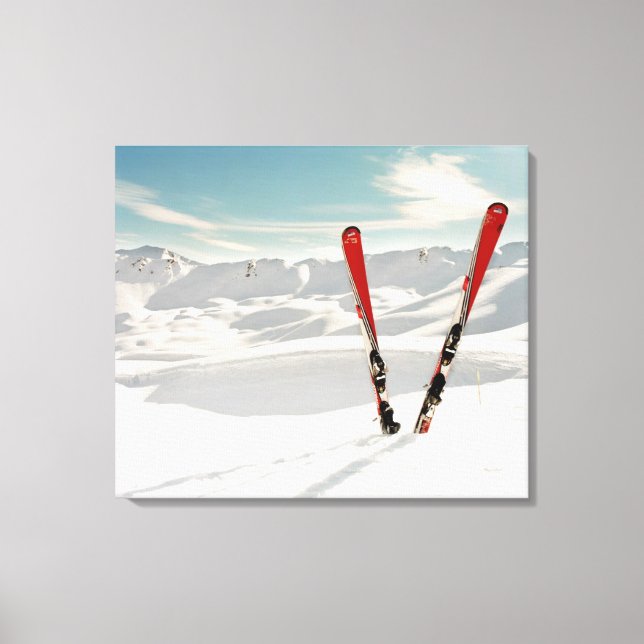 Red Skis Canvas Print (Front)