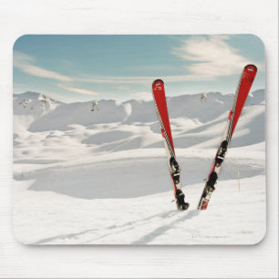 Red Skis Mouse Mat