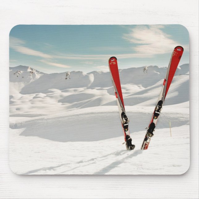 Red Skis Mouse Mat (Front)