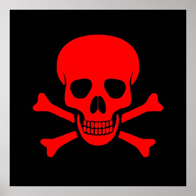 Red Skull & Crossbones Poster (Front)
