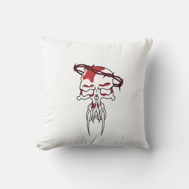 red skull cushion (Front)