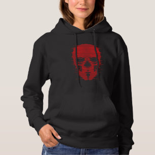Red Skull Glitch Art Hoodie