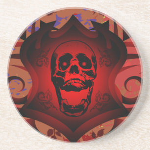 Red Skull Shield Coaster