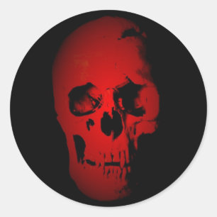 Red Skull Skeleton Classic Round Sticker
