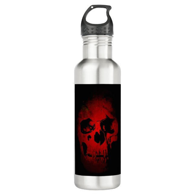 Red Skull Skeleton Fantasy Art Heavy Metal 710 Ml Water Bottle (Front)