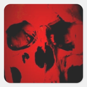 Red Skull Square Sticker