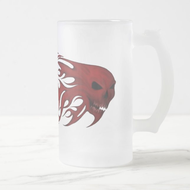 Red Skull Up in Flames  Mug (Right)