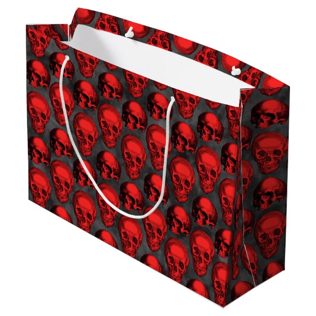 Red Skulls and Sunflower Series Design 1   Large Gift Bag (Back Angled)